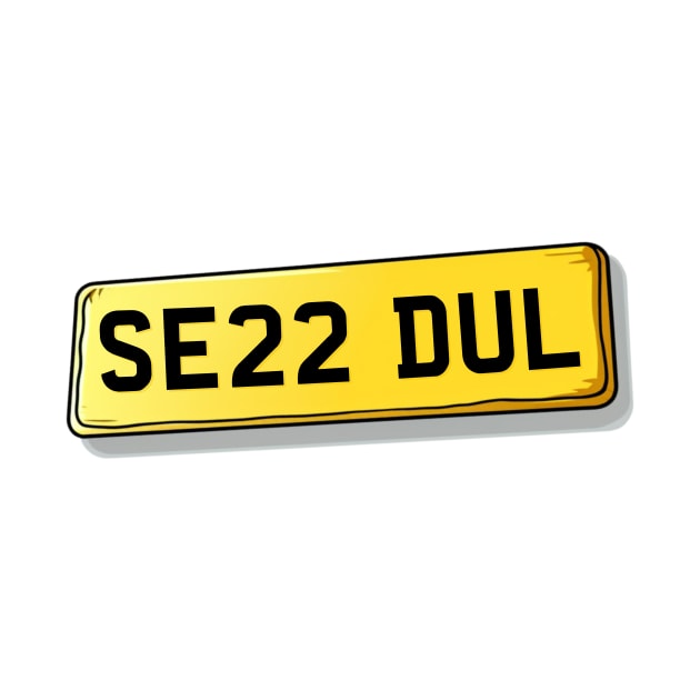 SE22 DUL Dulwich Number Plate by We Rowdy