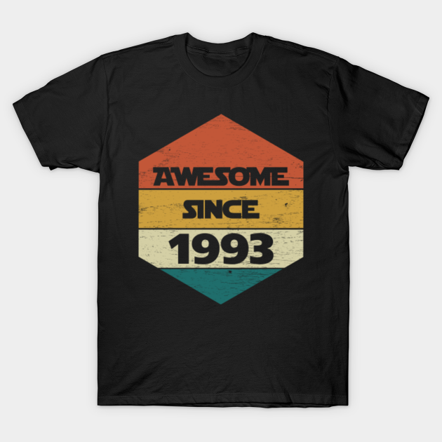 Discover Awesome since 1993 Space Wars Style, Born in 1993, Vintage 1993 gift - Born In 1993 - T-Shirt