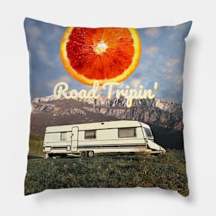 Road Tripping Into The Wild Collage Pillow