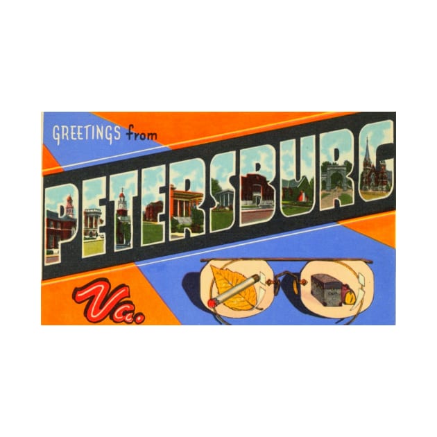 Greetings from Petersburg Virginia, Vintage Large Letter Postcard by Naves