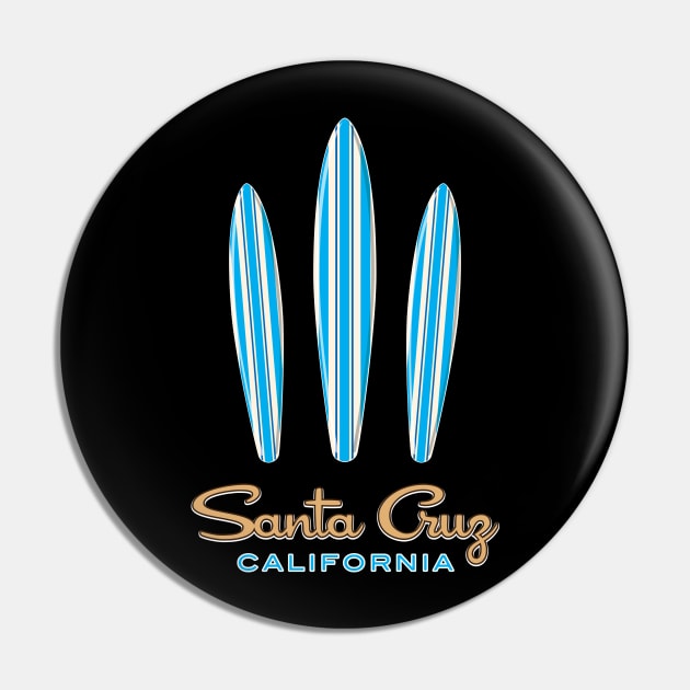 Santa Cruz Logo Three Surfboards Pin by PauHanaDesign