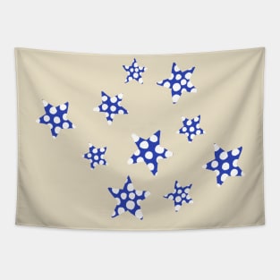 happy polka dot stars - blue Tapestry