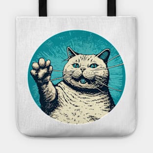 Oh Hi There Cat Waving Hello Tote