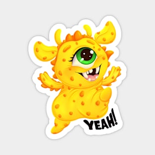 Cute Happy Monster “Yeah!” Magnet