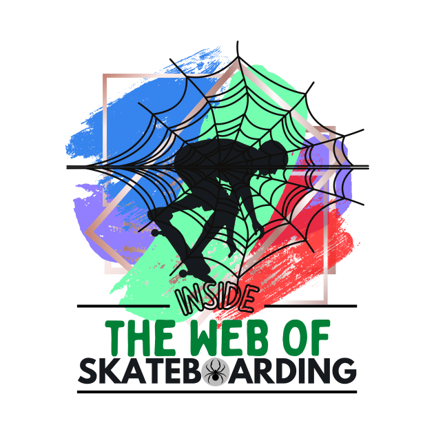 Trapped Inside the Web of Skateboarding Green/Bright by wakumi style