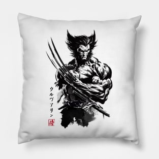 Mutant samurai sumi e Pillow