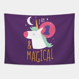 I'm 1 & Magical | Fun Unicorn Birthday Tapestry