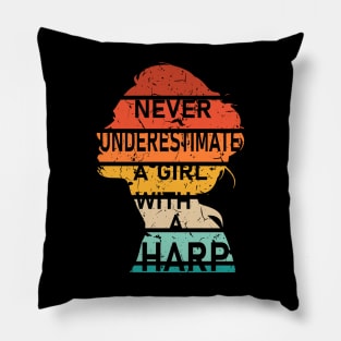 Never Underestimate a Girl with a Harp Pillow