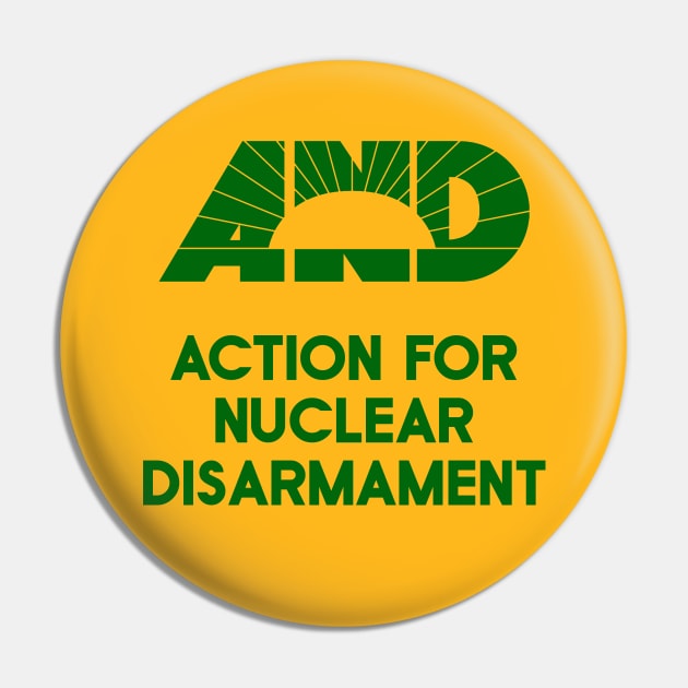 1980s AND Action for Nuclear Disarmament Pin by carcinojen