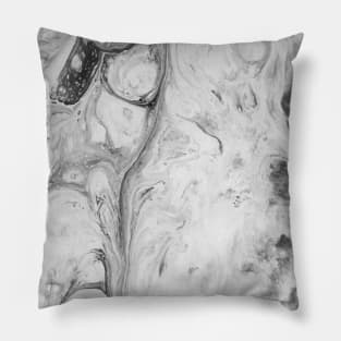 White Acrylic Fluid Pour Pillow