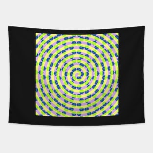 Spirals and cubes in yellow and blue Tapestry