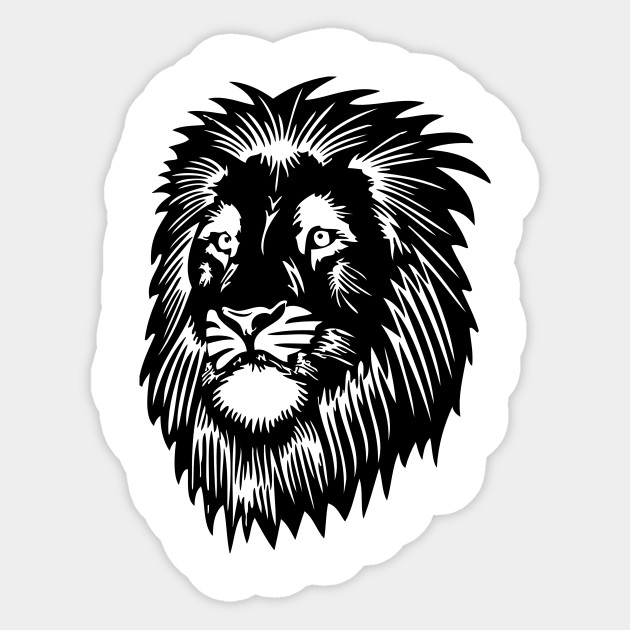 Lion Head Face Silhouette Lion Face Sticker Teepublic