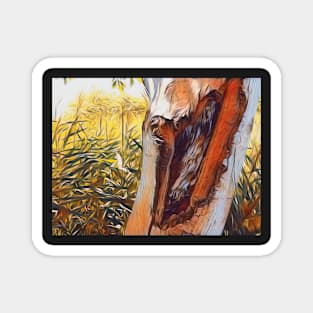 Natural wood texture design. Forest photography Magnet