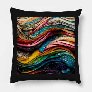 Swirling paint and ink mixed with water Pillow