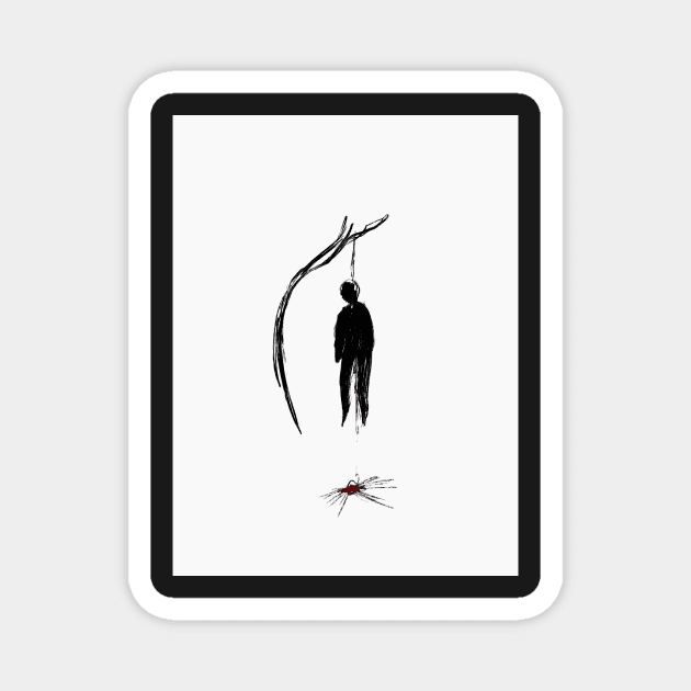 hanging man Magnet by Interium