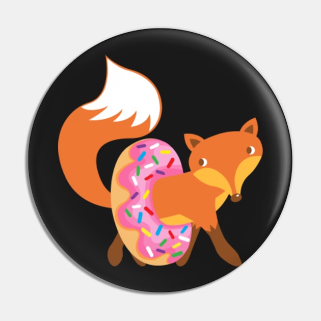 Fox and doughnut Pin by Plushism