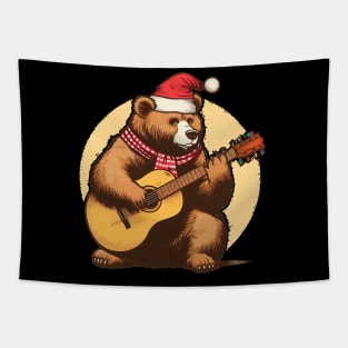 Oso navideño con guitarra 1 Tapestry