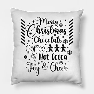 Merry Christmas in Dark Font Pillow