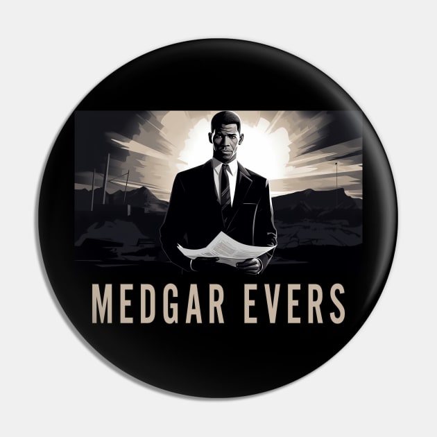 Medgar Evers Pin by UrbanLifeApparel