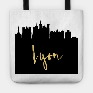 LYON FRANCE DESIGNER SILHOUETTE SKYLINE ART Tote