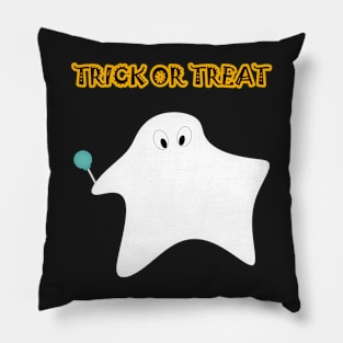 Trick or treat - Halloween, ghost, candy, lollipop. Pillow