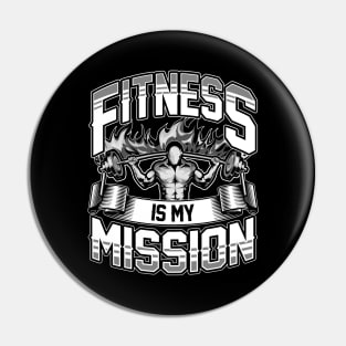 Fitness Is My Mission Gym Cardio Weightlifting Pin