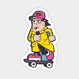 Cartoon Skater in Yellow Jacket Magnet