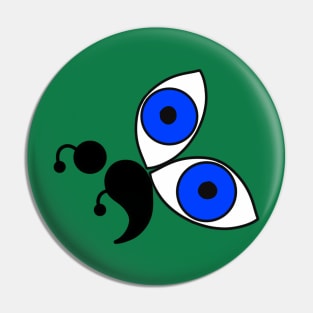 Eyes Semicolon Butterfly Pin