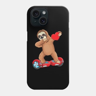 Dabbing Sloth Riding hoverboard Kids Skater Valentines Day Phone Case