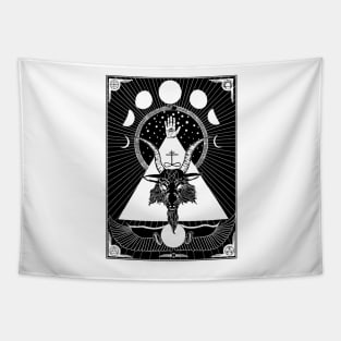 Baphomet on White Tapestry