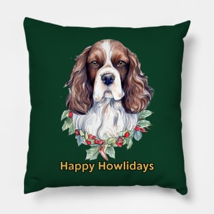 Happy Howlidays Springer Spaniel Pillow