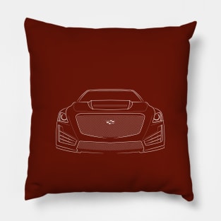 2018 Cadillac CTSV - front stencil, white Pillow