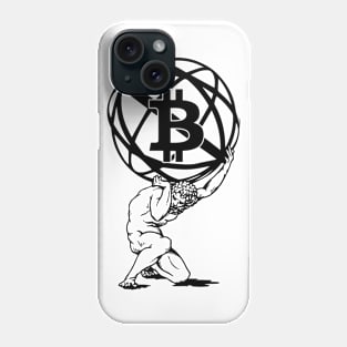 Atlas holds bitcoin Phone Case