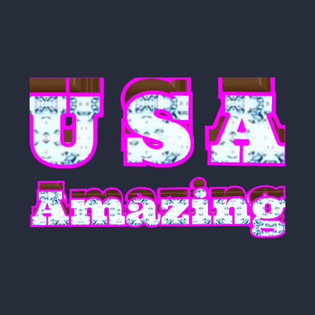 U S A text art design. by Dilhani