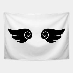 Black Anime Angel Wings Tapestry