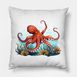 Orange Octopus Pillow