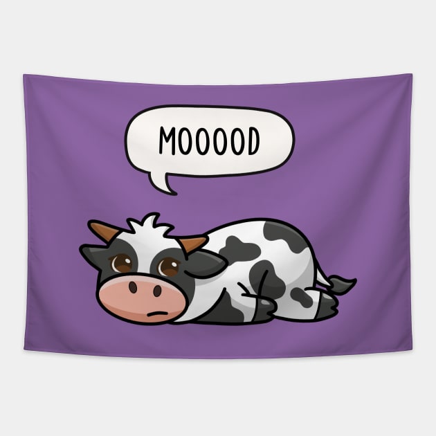 Mood - Tired Cow Tapestry by LEFD Designs