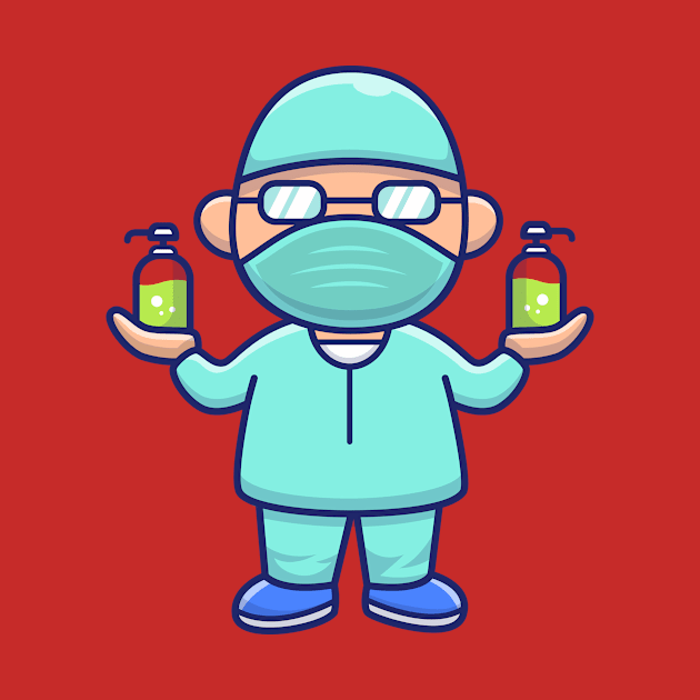 Cute Disinfectant Man Cartoon by Catalyst Labs