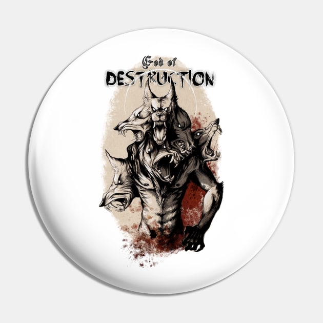 God of Destruction Pin by dragonrise_studio