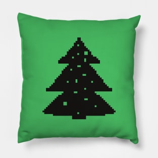 Christmas tree silhouette pixel art Pillow