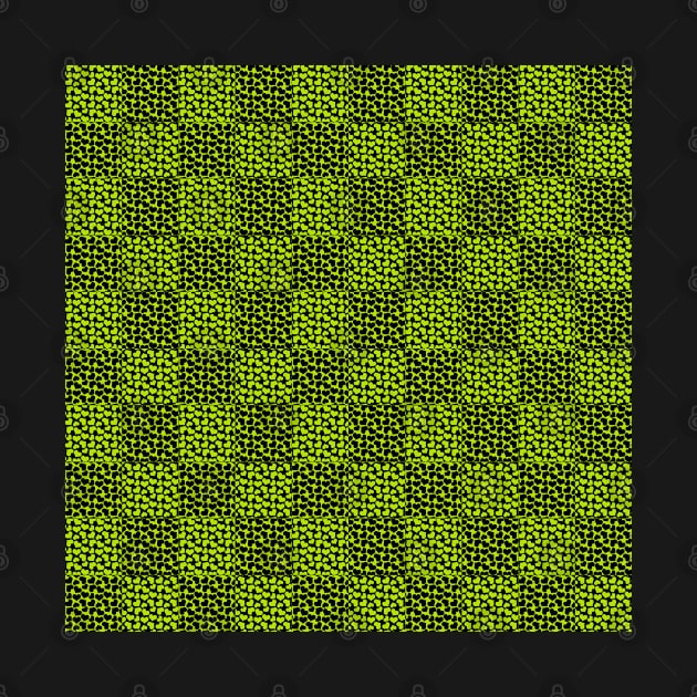 Checkerboard hearts pattern in Lime Green by LAEC