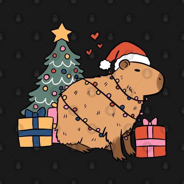 Cute christmas capybara by Yarafantasyart