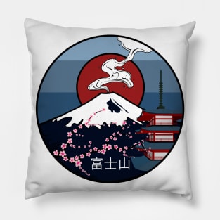 Fuji Volcano Japan Mount Fuji Chureito Pagoda Cherry Blossoms Land Of The Rising Sun Pillow