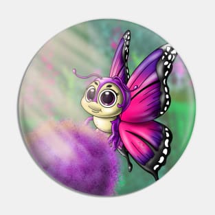 Purple Butterfly on Allium Pin