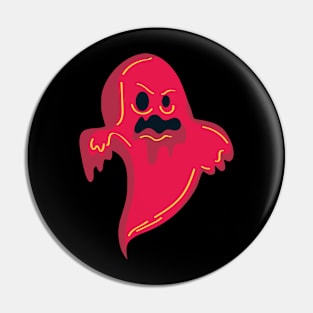 Red Horror Ghost Pin