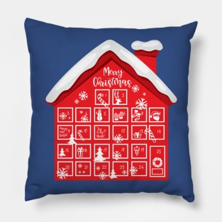 Advent Calendar House Pillow