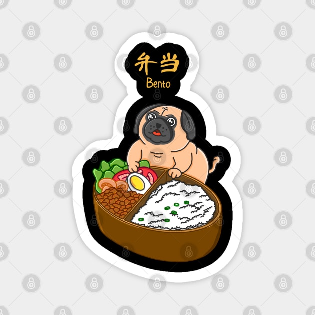 Pug and Bento Magnet by Kimprut