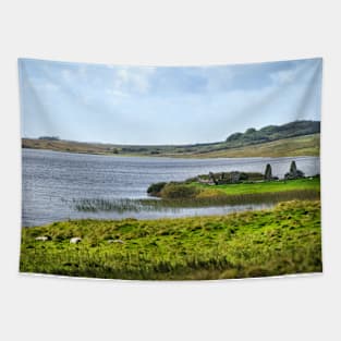 Finlaggan on the island of Eilean Mor in Loch Finlaggan, Islay, Scotland Tapestry