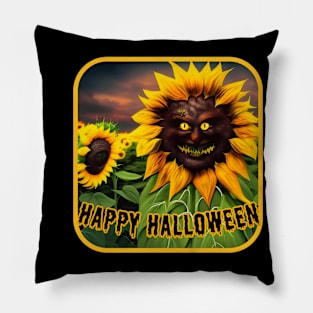 Goblin Sunflower Happy Halloween Pillow