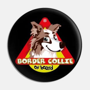 Border Collie On Board - Brown Merle Pin